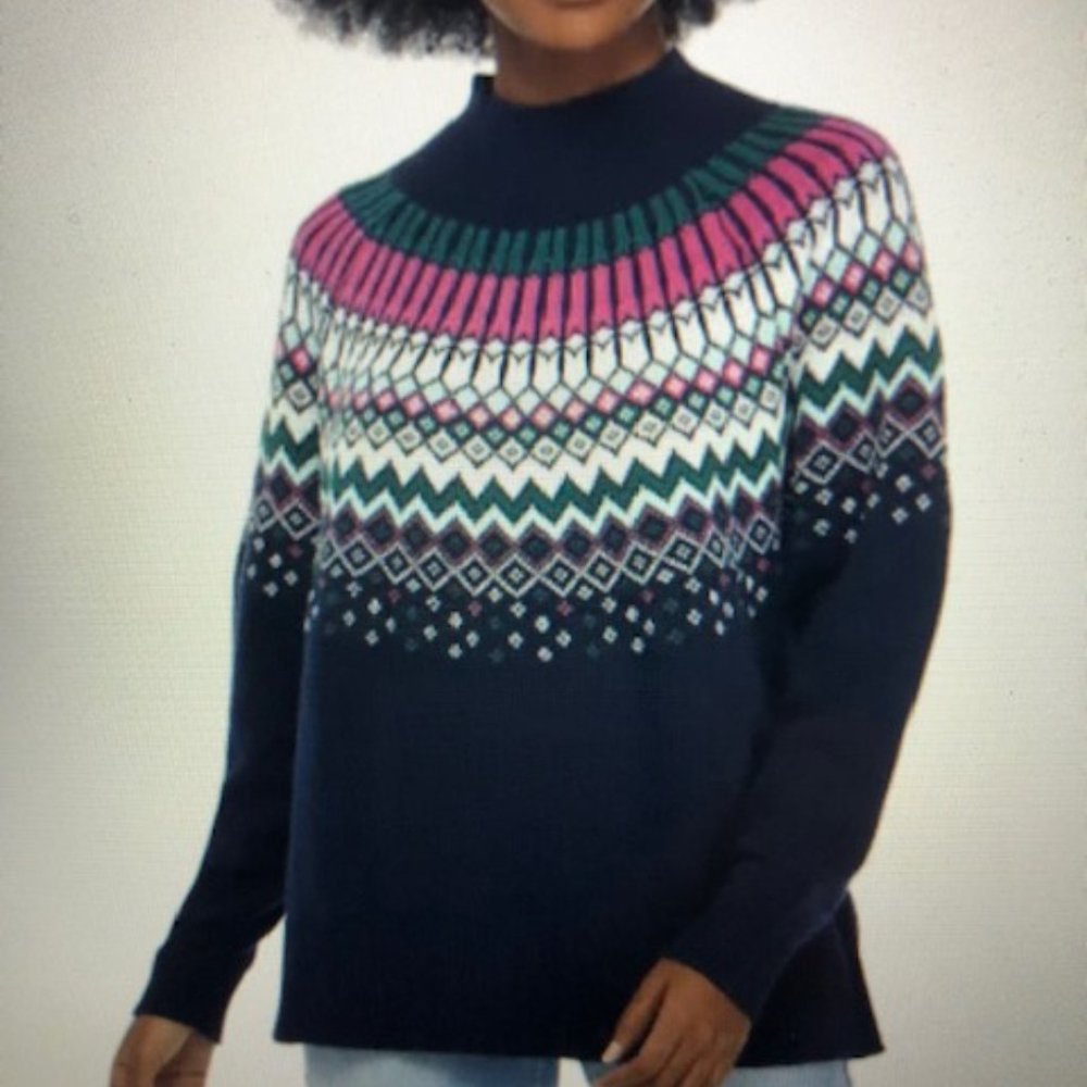 NWT Crown & Ivy mock neck, drop shoulder, long sleeve, tunic sweater Large